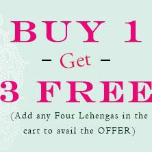 Buy 1 Get 3 FREE on Lehengas Orders