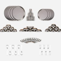 Flat 55% OFF on 60 Pc Hammered Stainless Steel Dinner Set