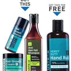 Ustraa: Flat ₹ 1,497 on Hair Growth Kit (With Hand Rub FREE)