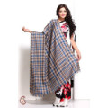 Get 17% off Blue and Silver Gerry Plaid Soft Pashmina Shawl Orders