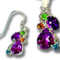 Get 50% off Diamond, Amethyst,Topaz & Peridot Pendant & Earrings Set Orders