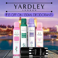 Get Flat 20% off Yardley Deodorants Orders