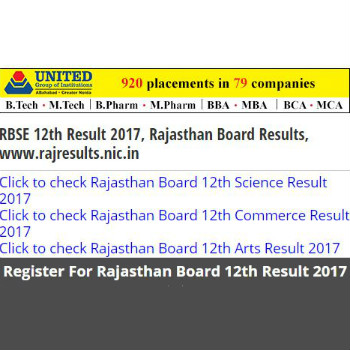 RBSE 12th Result 2017, Rajasthan Board Results
