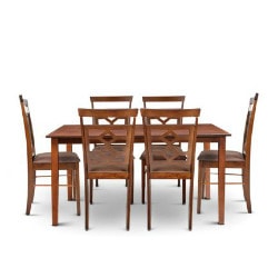 Upto 50% OFF on Eva Six Seater Dining Set (Wenge / Brown)