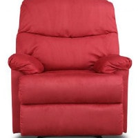 Flat 67% OFF on Daniel Single Seater Fabric Recliner (Red)