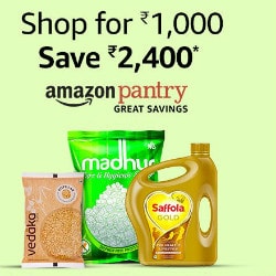 Amazon India: Save ₹ 2,400 on Amazon Pantry Orders above ₹ 1,000 !
